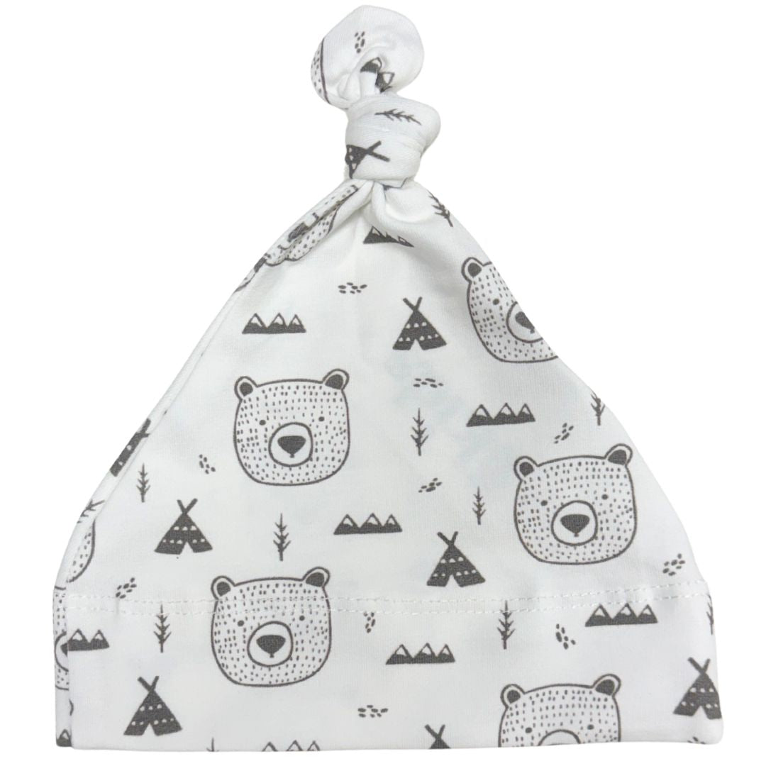 Baby Cotton Hat Beanie Bear Print