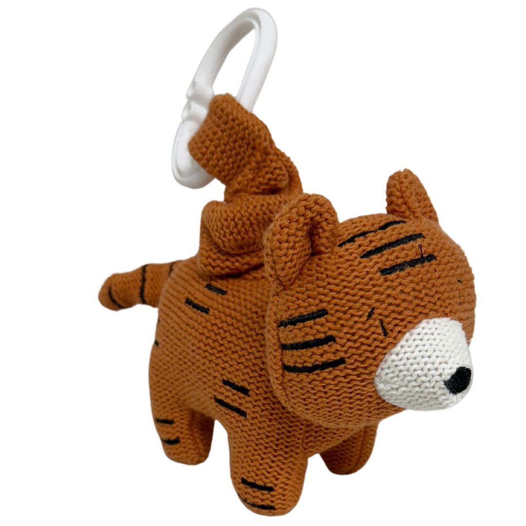 Knitted Tiger Pram Toy - 16cm