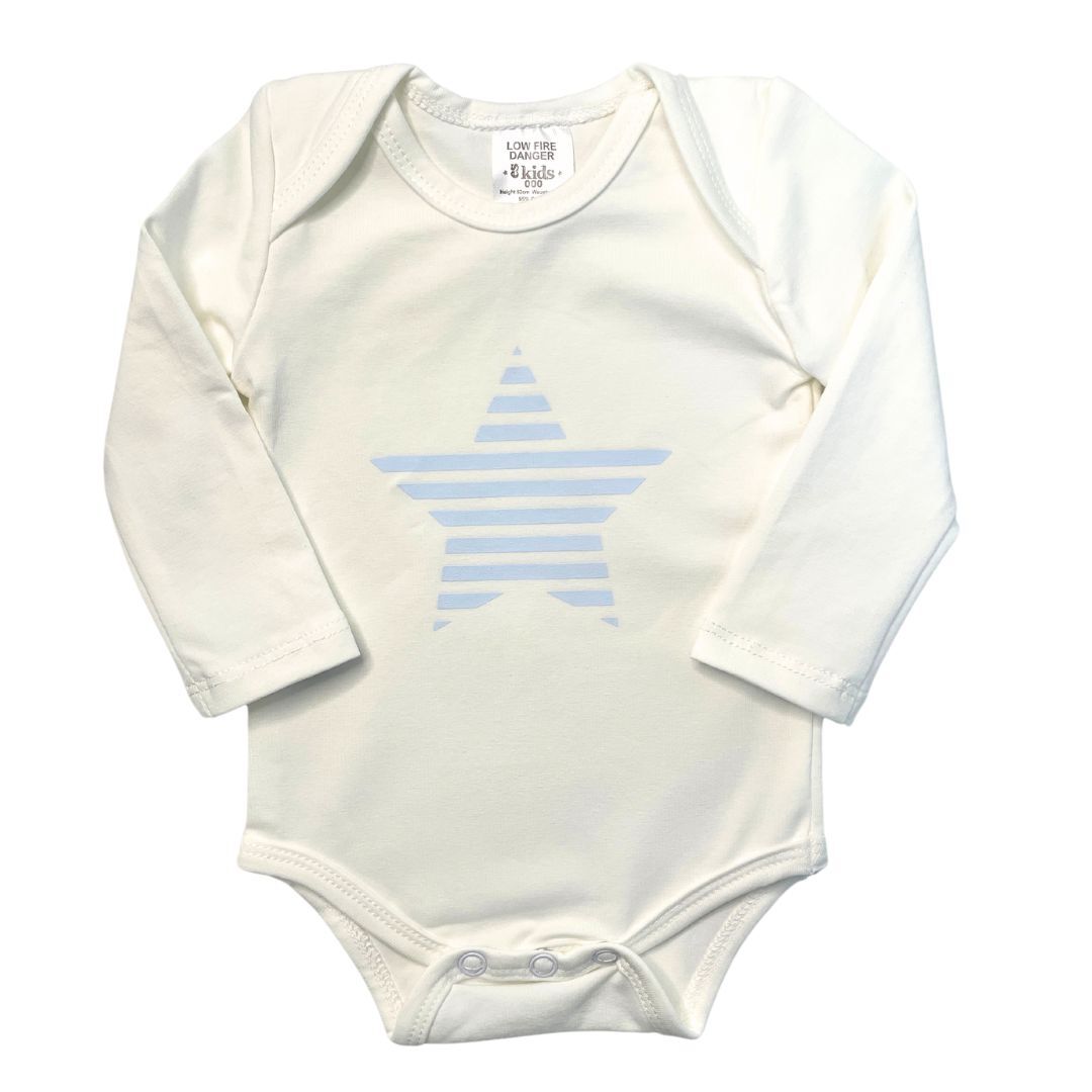Bodysuit LS Blue Star - 95% Cotton 5% Spandex