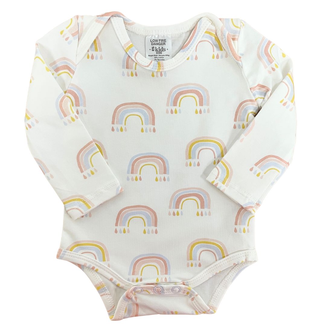 Rainbow print baby bodysuit