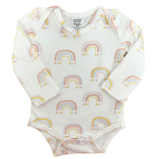 Rainbow print baby bodysuit