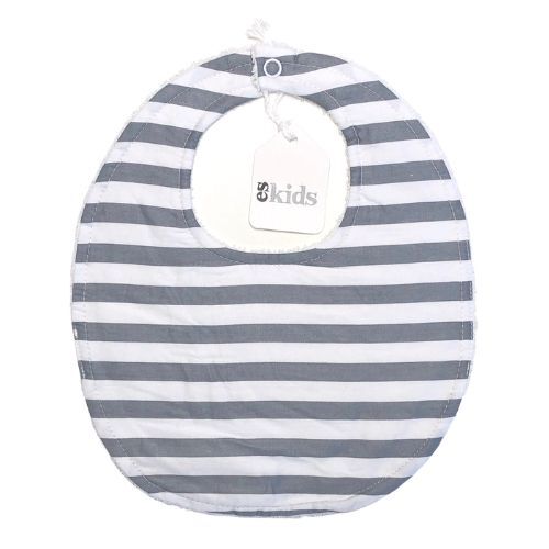 Round Neck Bib - Grey Stripe