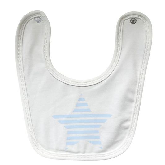 Bib - White with Blue Star - 95% Cotton 5% Spandex