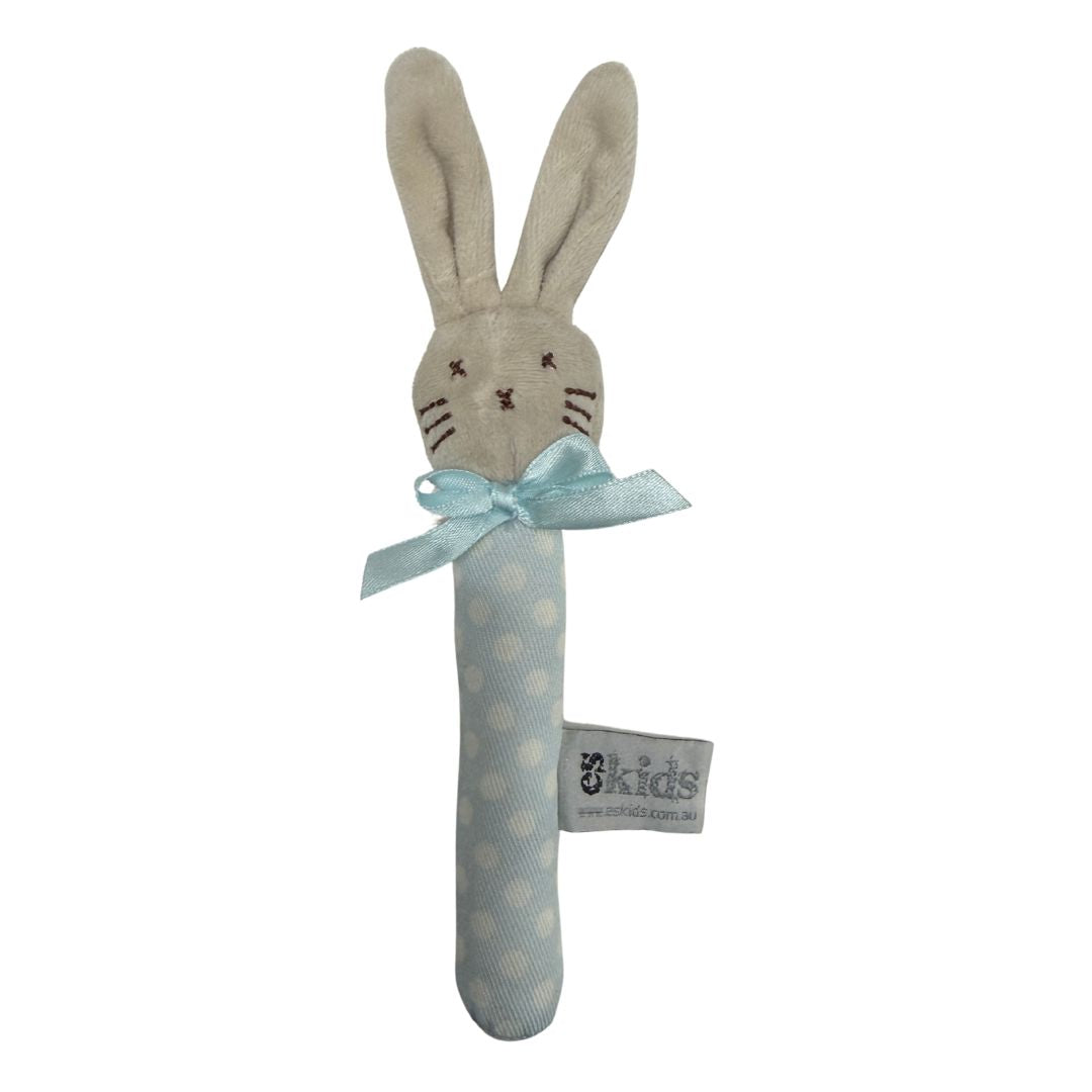 Baby Bunny Rattle Mini - Beige/Blue - 18cm