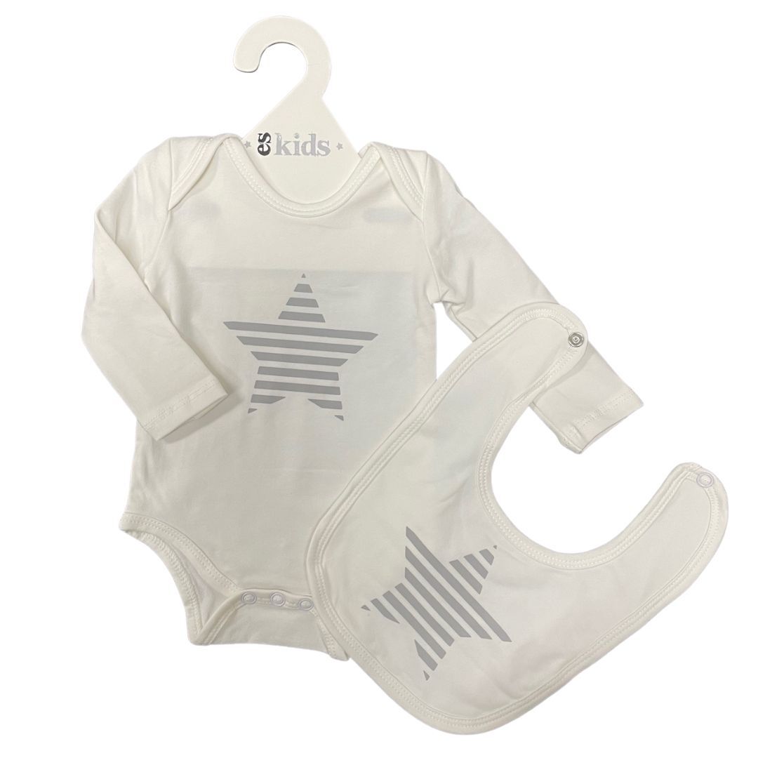 Clothing Set LS Grey Star - 95% Cotton 5% Spandex