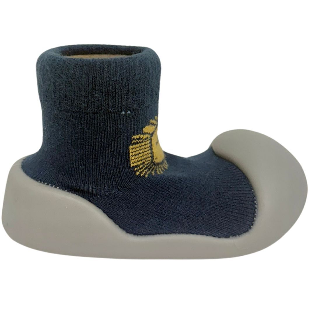 Rubber Soled Socks - Navy Lion