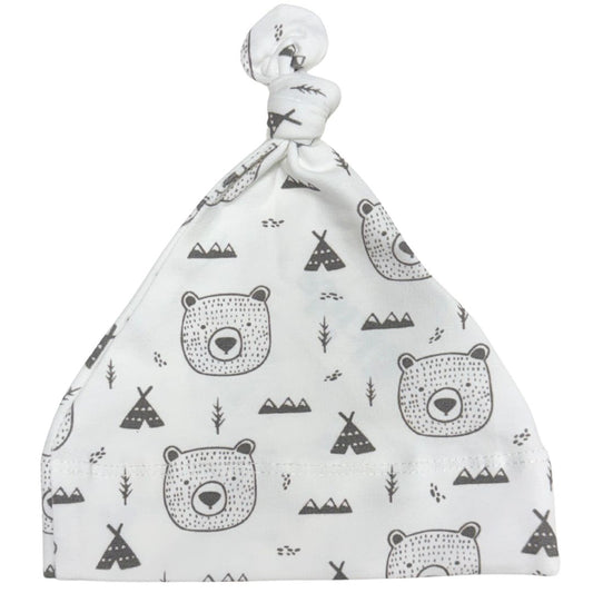 Baby Cotton Hat Beanie Bear Print