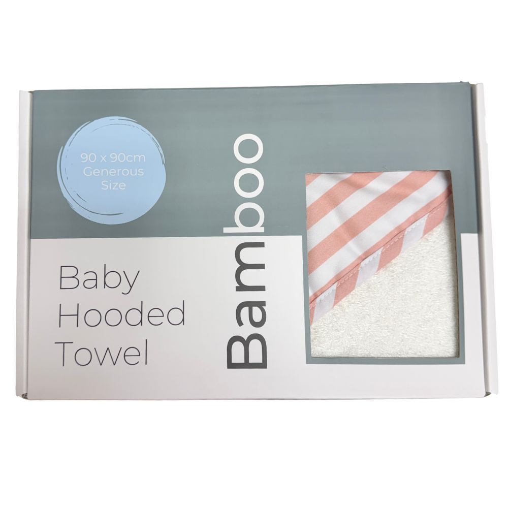 Baby Hooded Towel Pink Stripe