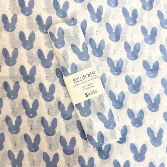 Muslin Wrap - Bunny Blue 100x120cm