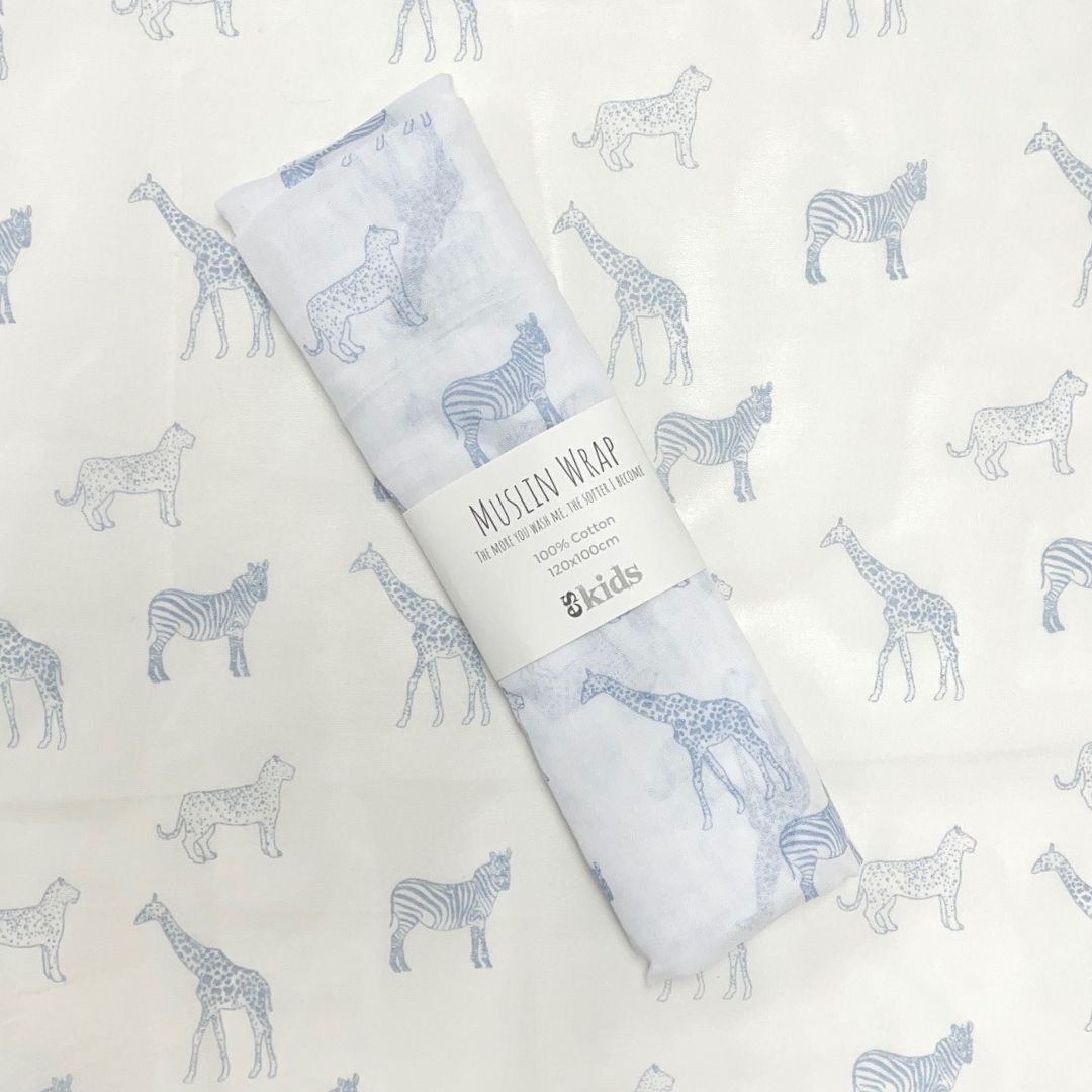 Muslin Wrap - Safari Blue - 100x120cm