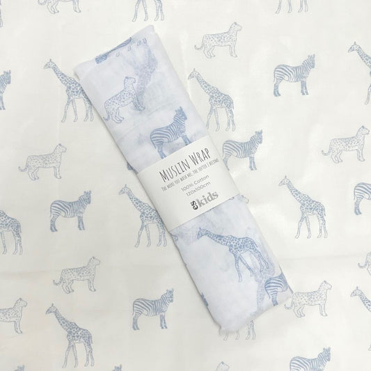 Muslin Wrap - Safari Blue - 100x120cm