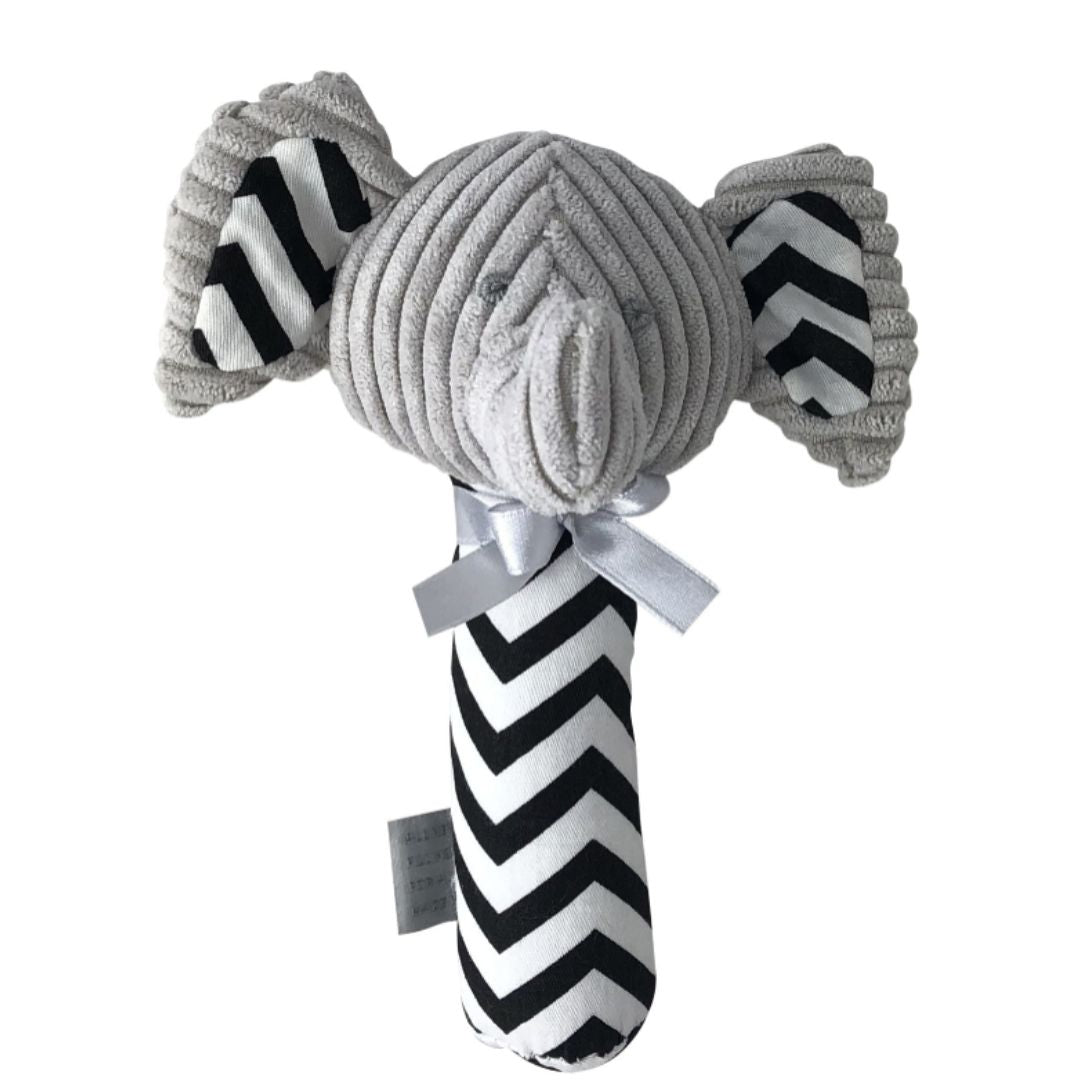 Elephant Stick Rattle - Grey - 16cm