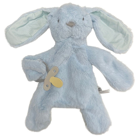 Bunny Comforter with Dummy Holder - Blue Stripe- 30cm