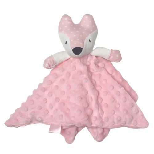 Fox Comforter with Rattle - Pink - 30cm