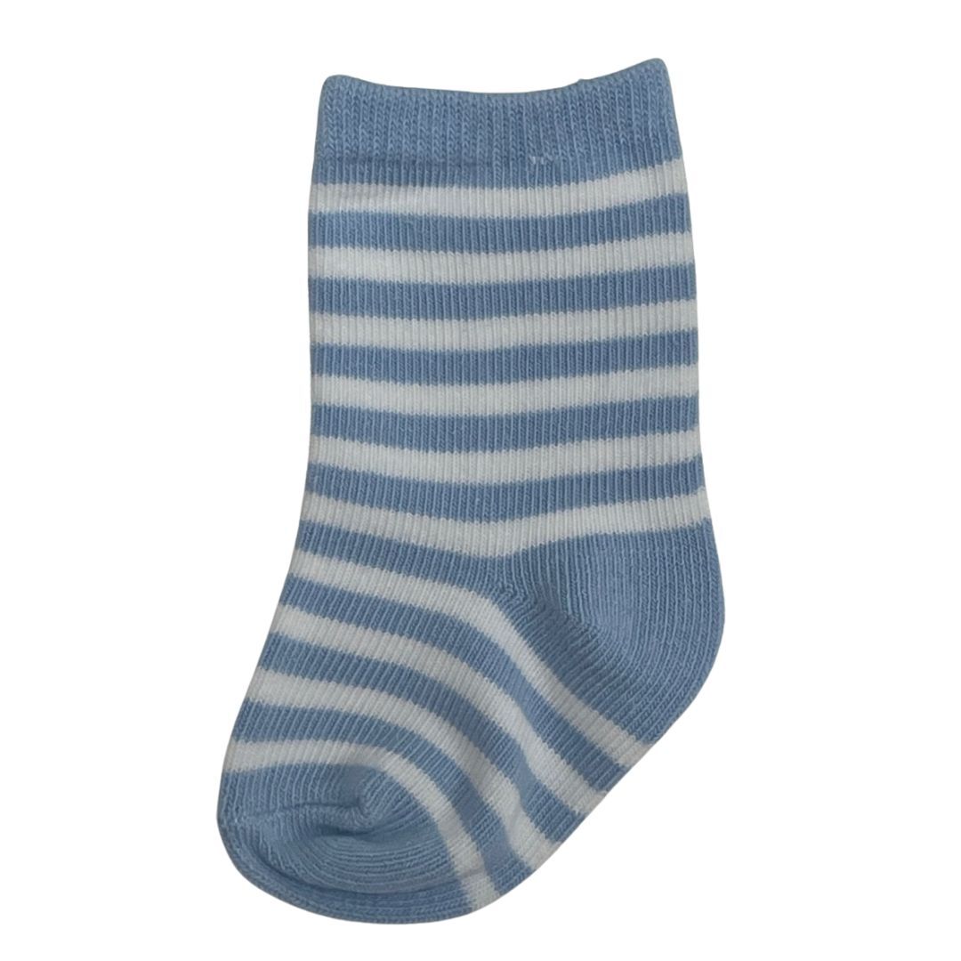 Baby Socks 10Pk - Blue Stripe (loose)