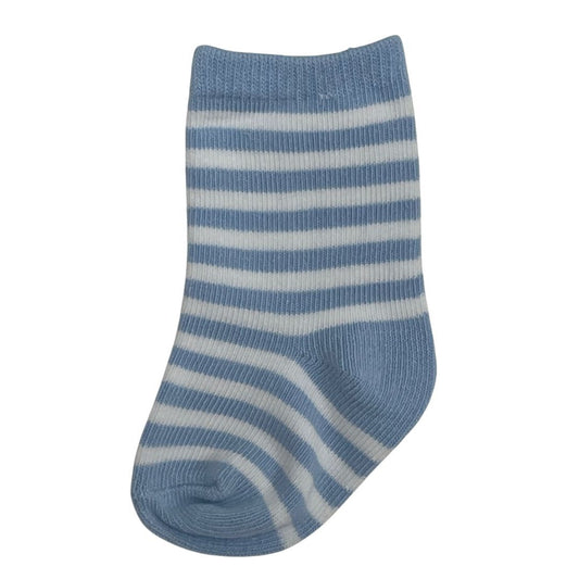 Baby Socks 10Pk - Blue Stripe (loose)